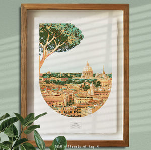 ROME SKYLINE ART PRINT
