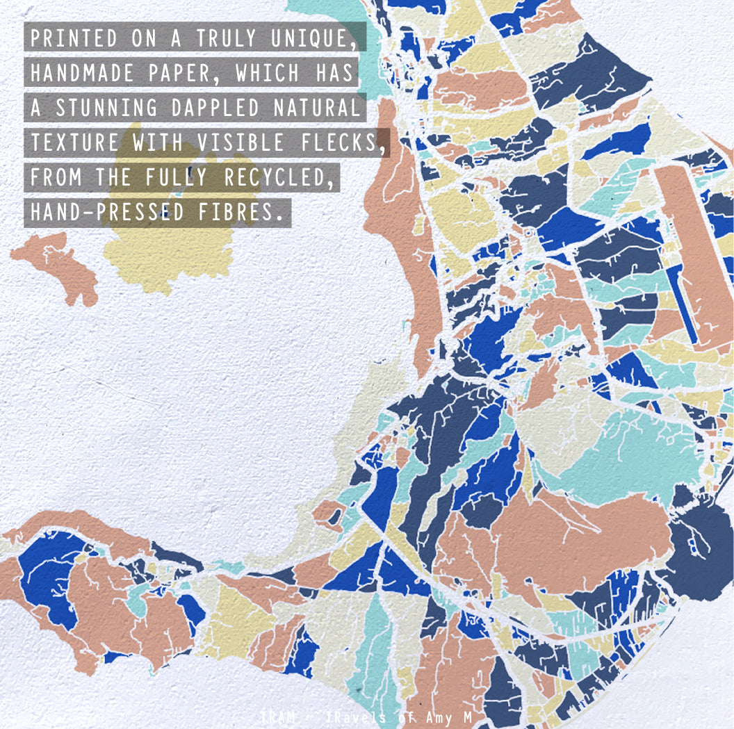SANTORINI MAP ART PRINT