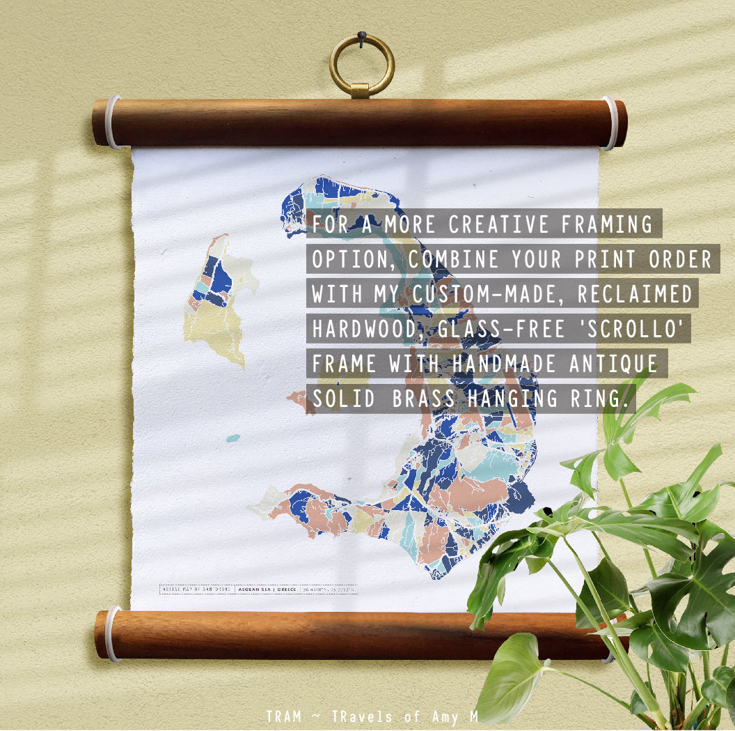 SANTORINI MAP ART PRINT
