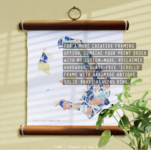 SANTORINI MAP ART PRINT