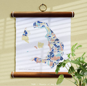 SANTORINI MAP ART PRINT