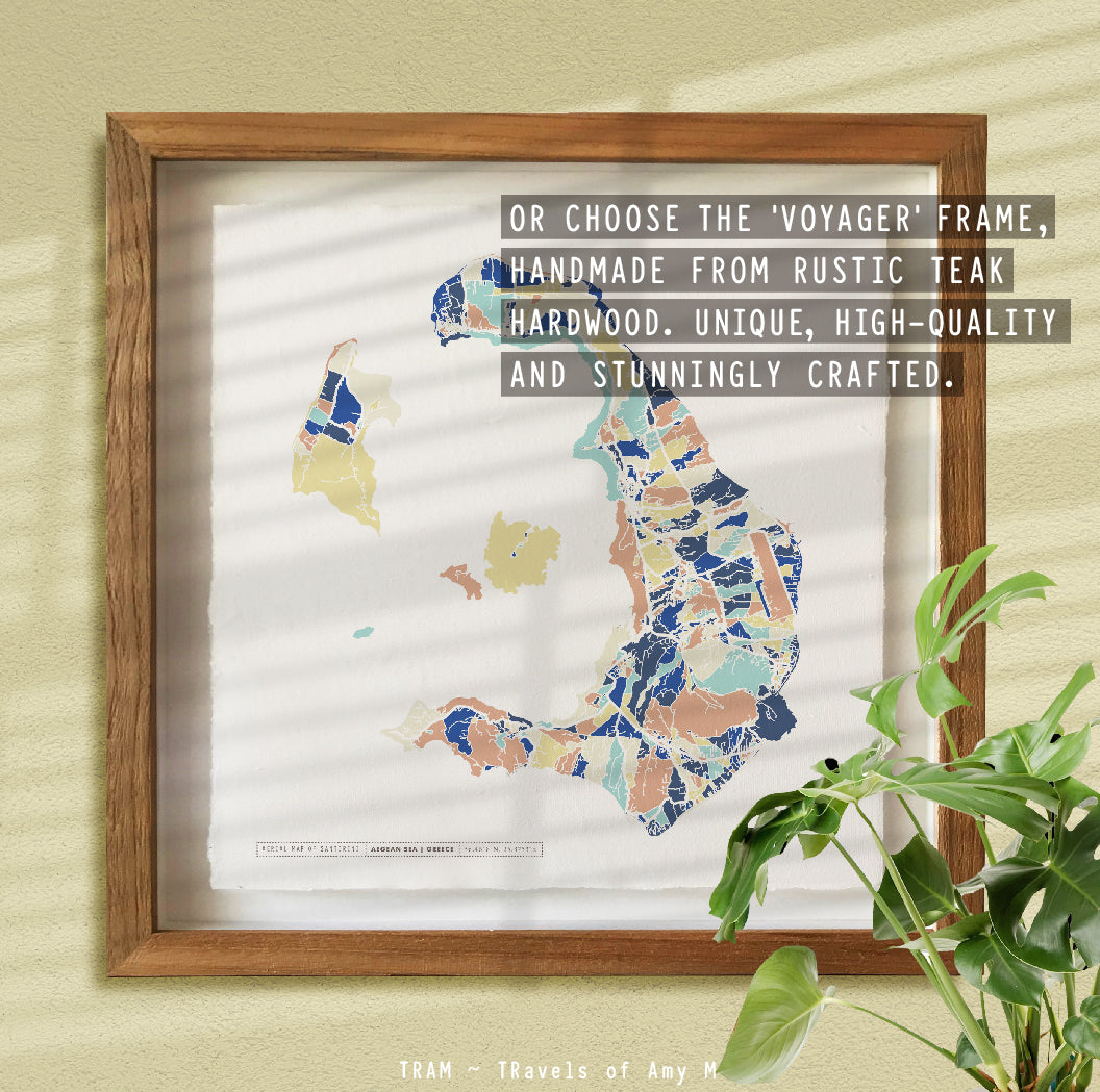 SANTORINI MAP ART PRINT