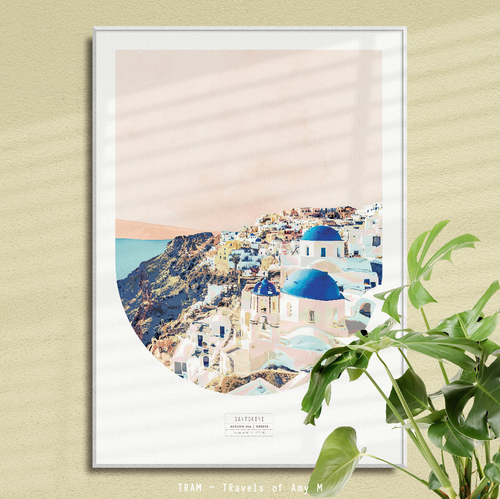 SANTORINI SKYLINE ART PRINT