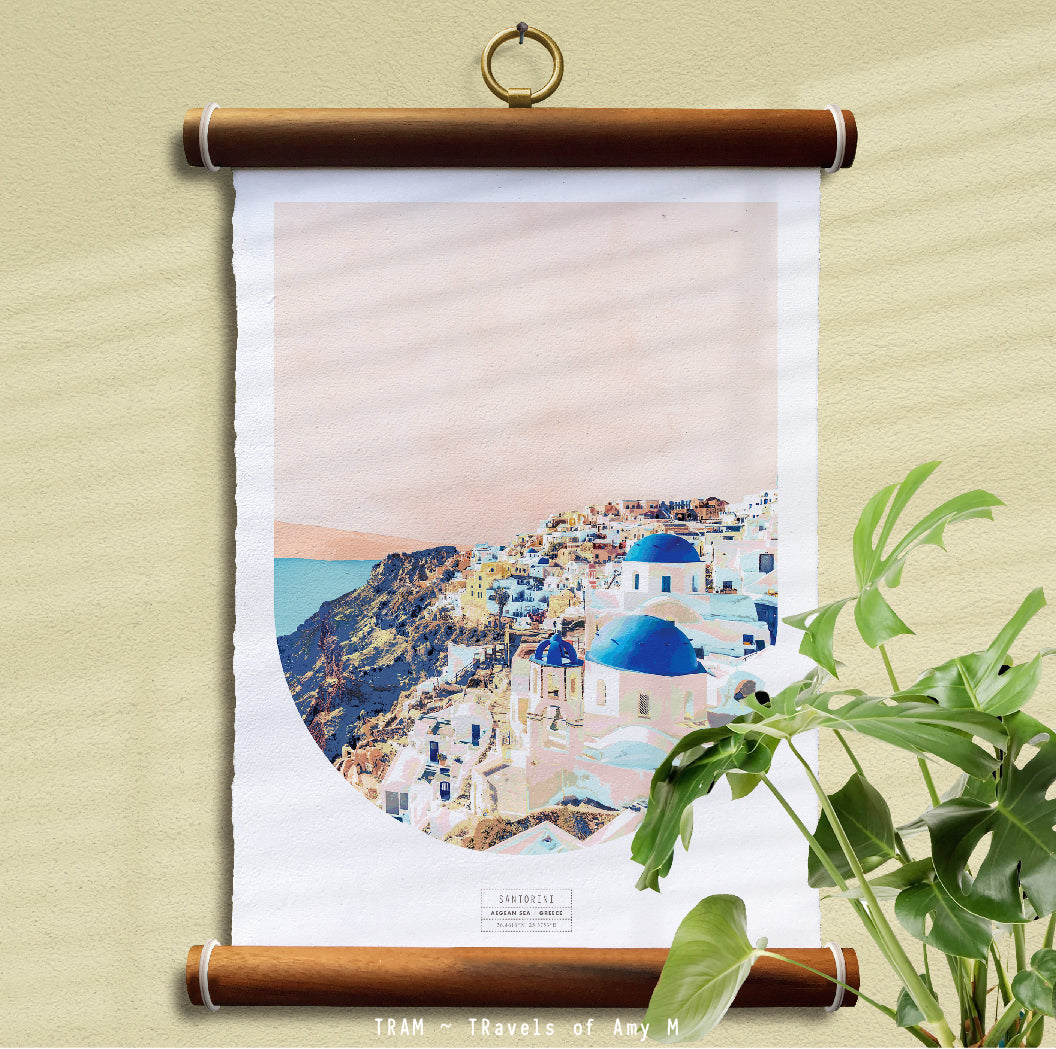 SANTORINI SKYLINE ART PRINT
