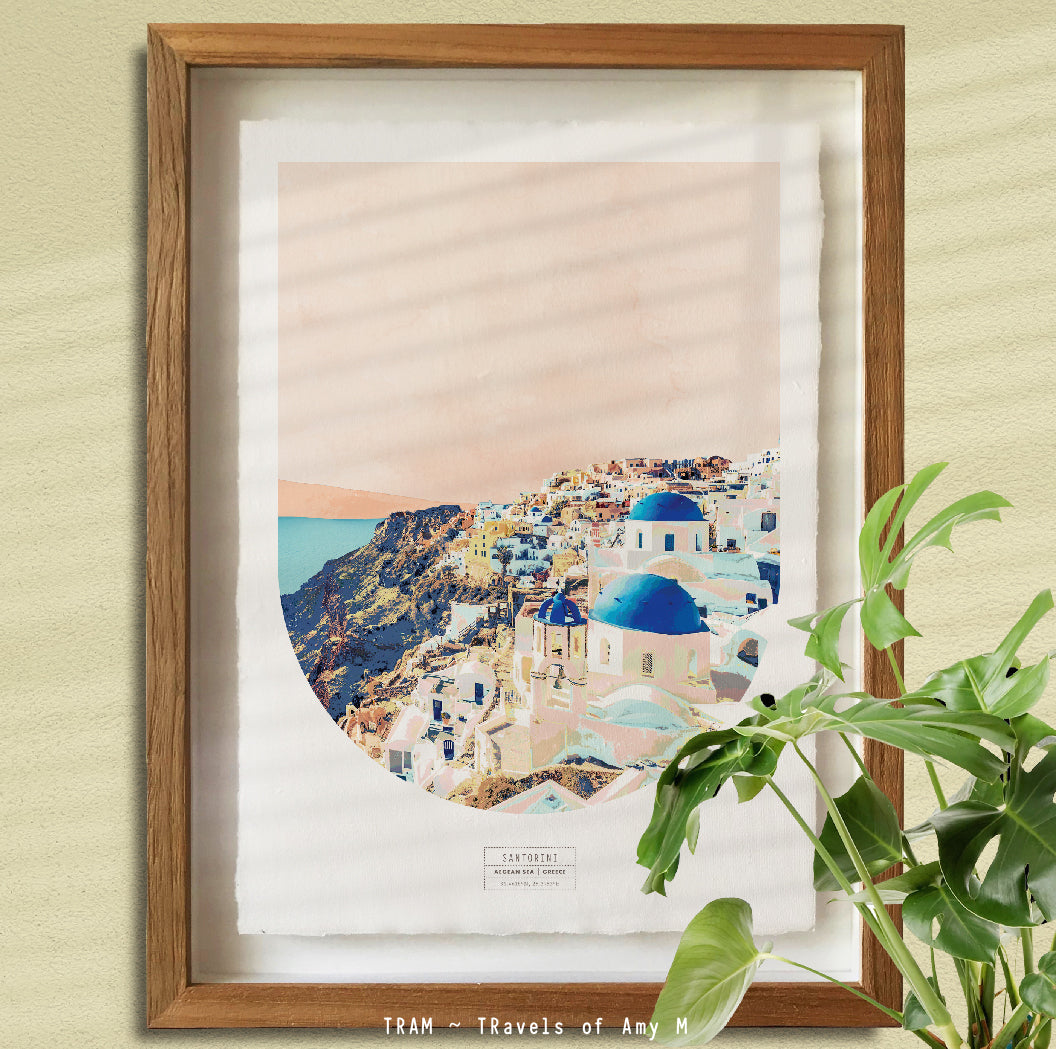 SANTORINI SKYLINE ART PRINT