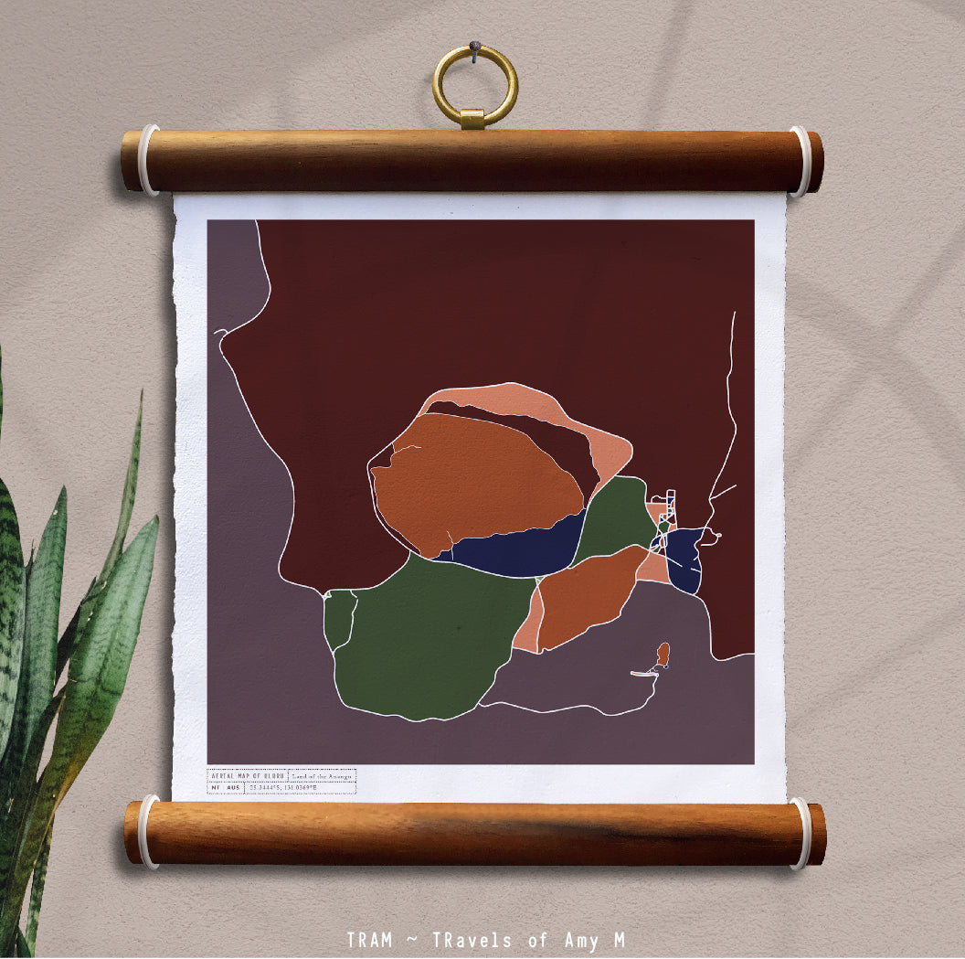 ULURU MAP ART PRINT
