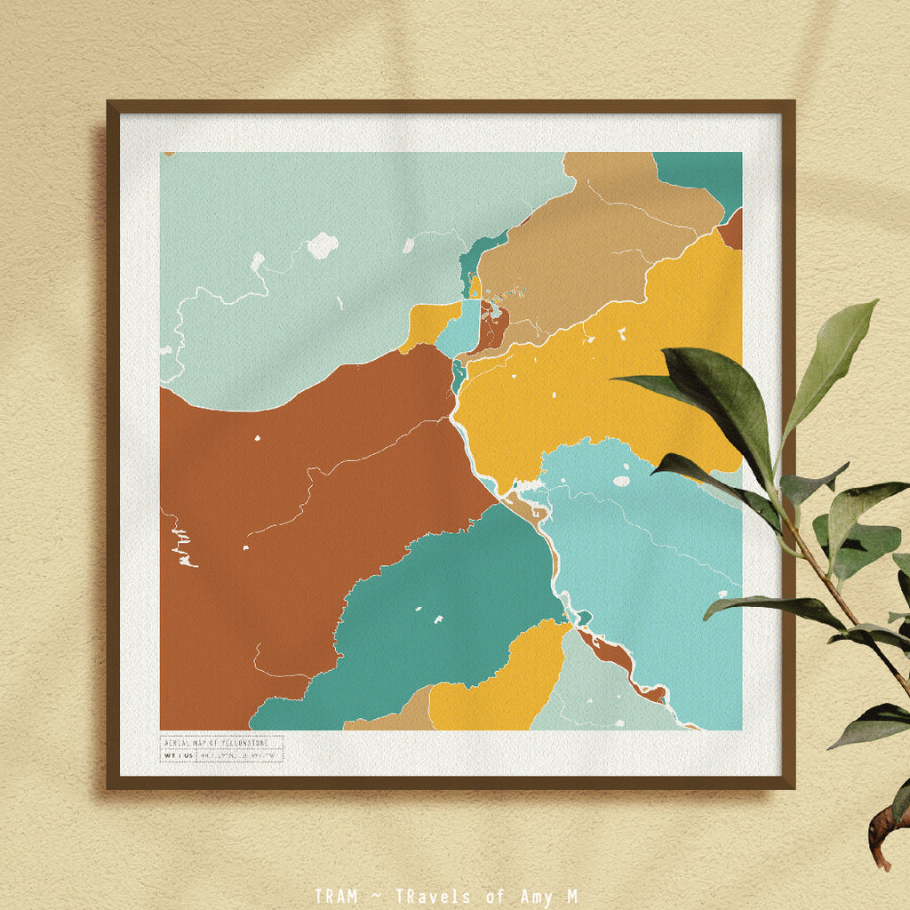 YELLOWSTONE MAP ART PRINT