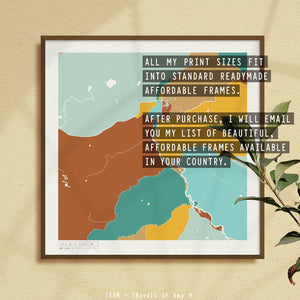 YELLOWSTONE MAP ART PRINT