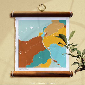 YELLOWSTONE MAP ART PRINT
