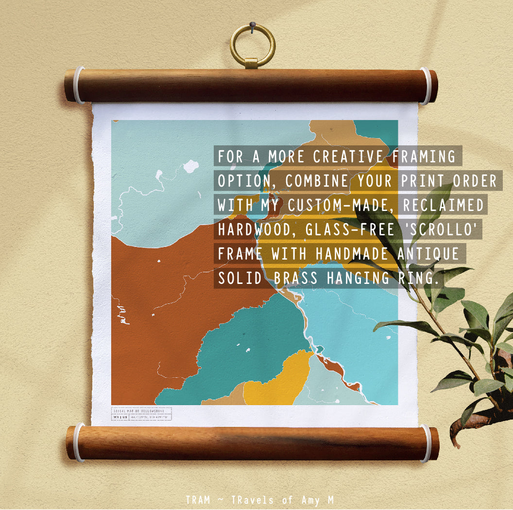 YELLOWSTONE MAP ART PRINT