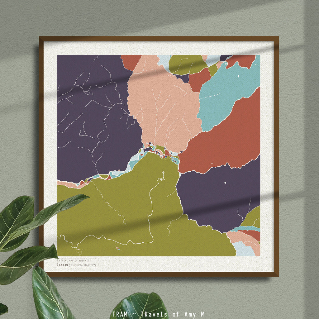 YOSEMITE MAP ART PRINT